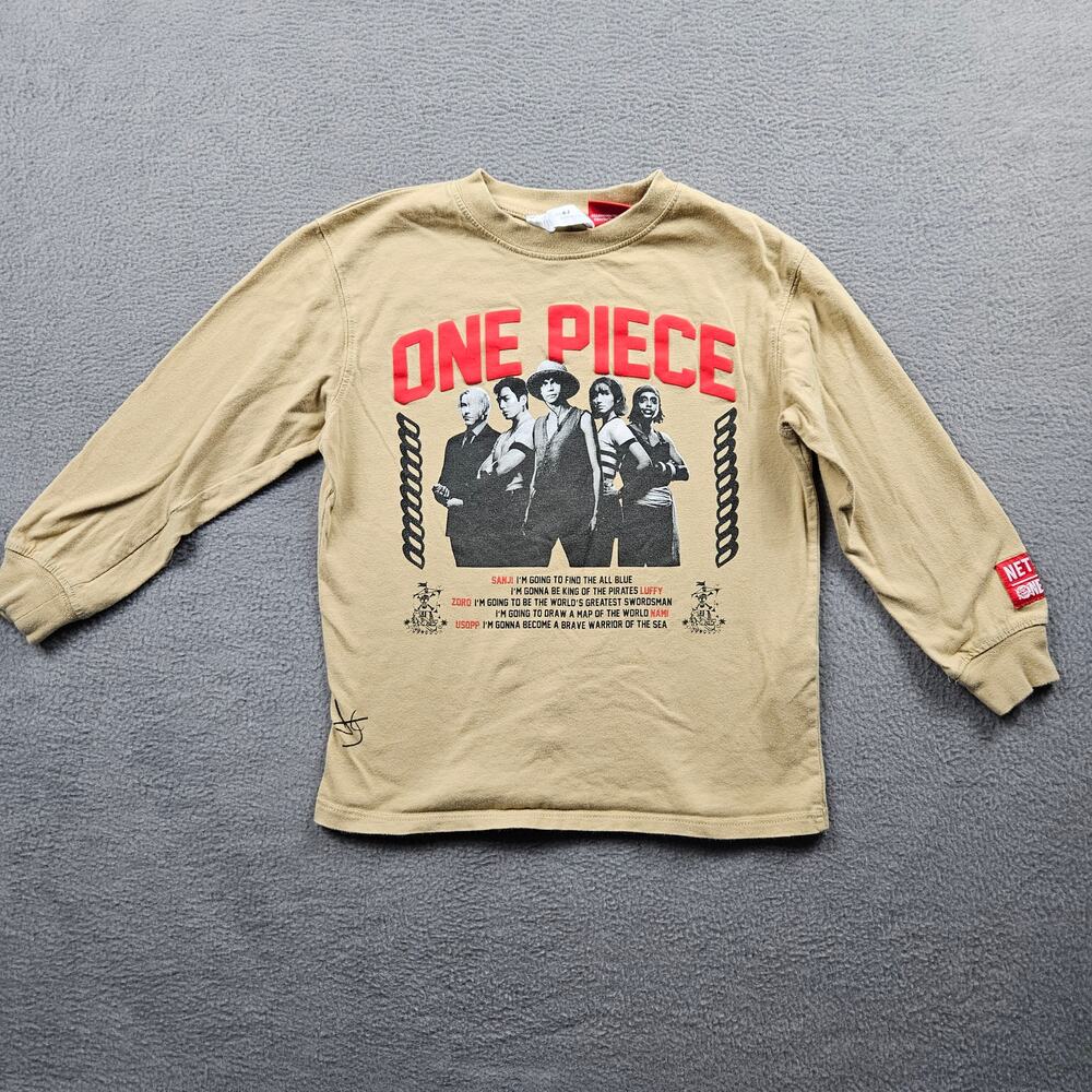 Zara One Piece Shirt Youth 6 / 7 Long Sleeve Netflix Brown Cosplay Merch